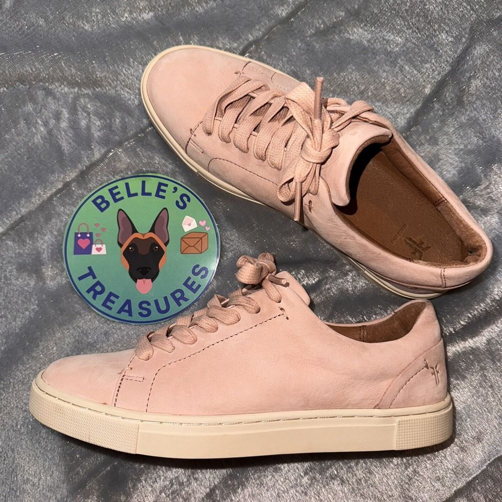 Frye Leather Lace Up‎ Sneakers Ivy Low Lace Blush Pink 5.5 EUC Lightweight